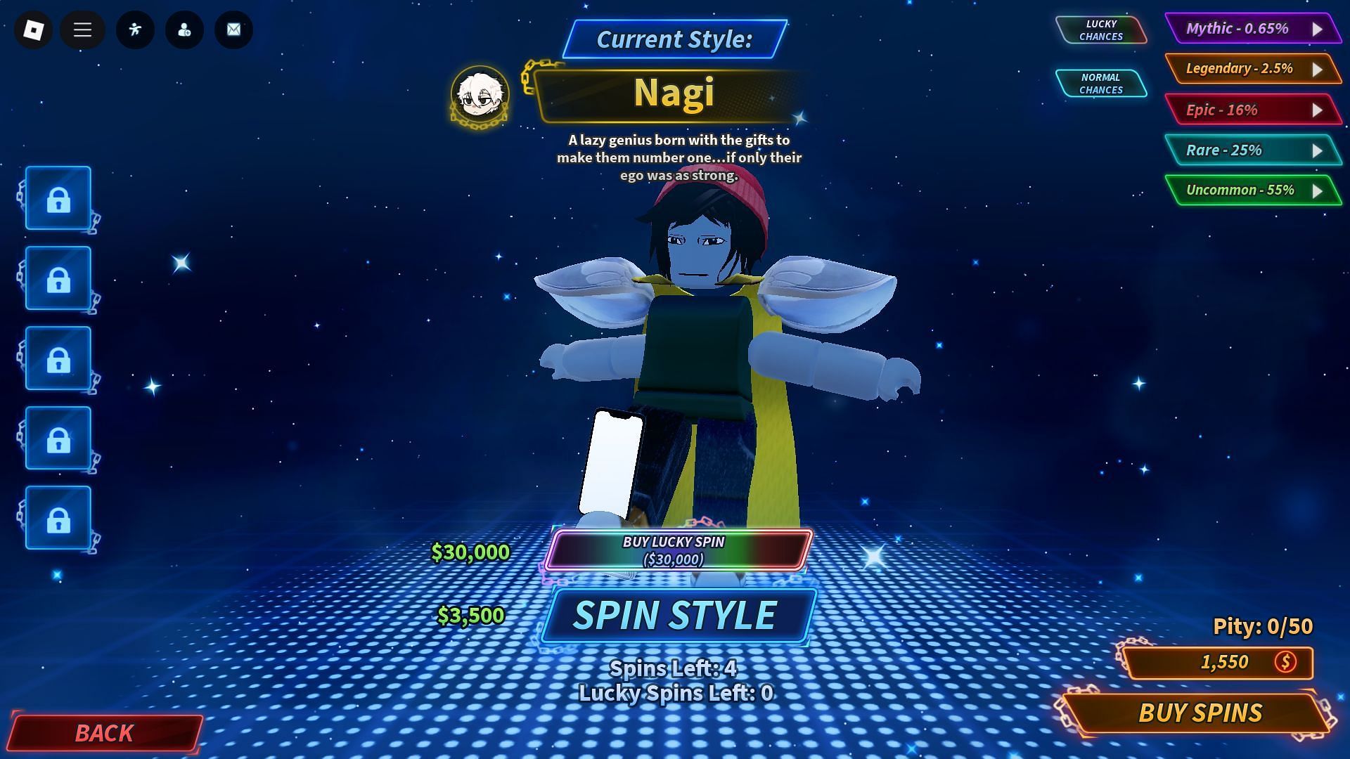 Styles screen (Image via Roblox)